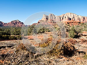 Scenic view of red rock formations - Sedona, AZ, USA