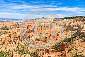 Scenic view of red sandstone hoodoos in Bryce Canyon National Park in Utah, USA - View of Inspiration Point