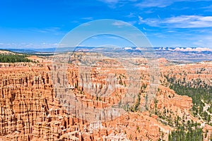 Scenic view of red sandstone hoodoos in Bryce Canyon National Park in Utah, USA - View of Inspiration Point