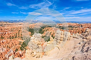 Scenic view of red sandstone hoodoos in Bryce Canyon National Park in Utah, USA - View of Inspiration Point