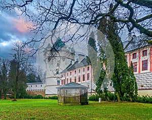 Scenic view of renaissance castle in Krasiczyn, Podkarpackie voivodeship, Poland