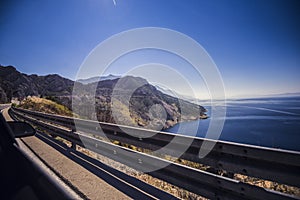 Scenic view on road on Makarska riviera in Croatia.