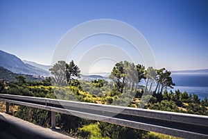 Scenic view on road on Makarska riviera in Croatia.