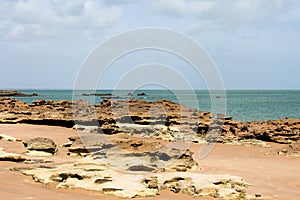 Scenic view of the rocks at Gantheaume Point, Broome, Western Austyralia.