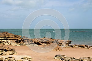 Scenic view of the rocks at Gantheaume Point, Broome, Western Austyralia.