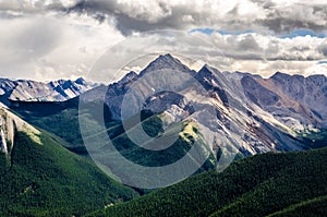 Scenic view of Rocky mountains range, Alberta, Canada