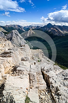 Scenic view of Rocky mountains range in Jasper NP, Canada