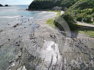 Scenic view of a rocky ocean coastal landscape in Japan