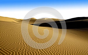 Scenic view of rolling sand dunes under a twilight sky