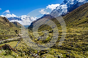 Scenic view on the Salkantay trek