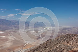 Scenic view of Salt Badwater Basin and Panamint Mountains seen from Dante View in Death Valley National Park, California, USA