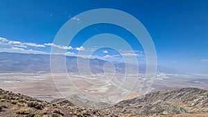 Scenic view of Salt Badwater Basin and Panamint Mountains seen from Dante View in Death Valley National Park, California, USA