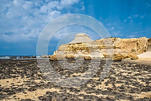 Scenic view of Salt Pans, Xwejni Bay, Xwejni, Gozo Island, Malta, Europe