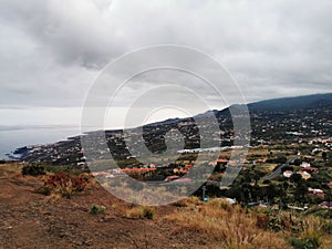 Scenic view of Santa Cruz de la Palma seen from the hill, La Palma island, Canary Islands, Spain