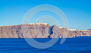 Scenic view of Santorini island landscape skyline and Caldera Greece