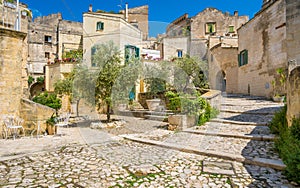 Scenic view in the `Sassi` district in Matera, in the region of Basilicata, in Southern Italy.