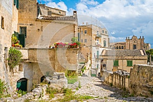 Scenic view in the `Sassi` district in Matera, in the region of Basilicata, in Southern Italy.