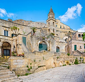 Scenic view in the `Sassi` district in Matera, in the region of Basilicata, in Southern Italy.