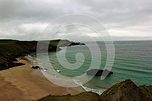 Scenic view of sea against cloydy sky