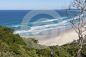 Scenic view sea in bright sunny day