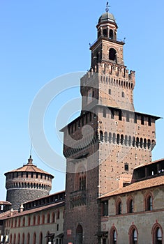 Scenic view of the Sforzesco castle