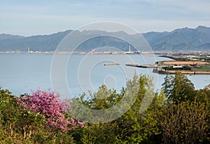 Scenic view of Shikoku coastline on the outskirts of Saijo city