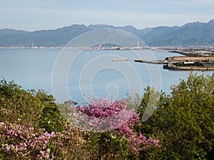 Scenic view of Shikoku coastline on the outskirts of Saijo city