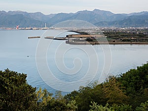 Scenic view of Shikoku coastline on the outskirts of Saijo city