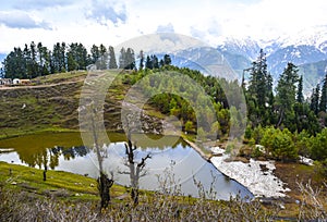 Scenic view of a Siri Paye pond in Kaghan valley, Pakistan