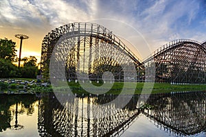 Scenic view from Six Flags Great Adventure a famous amusement park located in Jackson New Jersey