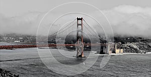 Scenic view of the South span of the iconic Golden Gate Bridge, in San Francisco, California