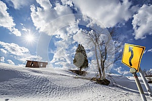 Scenic view of Spring in Furano Hokkaido Japan