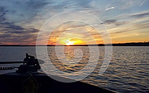 Scenic view of a spring sunset at Mississippi lake in Ontario