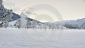 Scenic view of Steinen, Switzerland during winter
