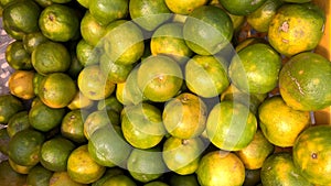 Scenic view of stocked fruits of oranges