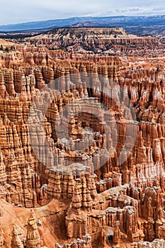 Scenic View Of Stunning Red Sandstone Hoodoos In Bryce Canyon