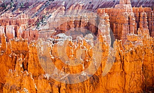 Scenic view of stunning red sandstone hoodoos in Bryce Canyon National Park in Utah, USA