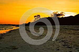 Scenic view of sunset at Watamu Beach in Malindi, Kilifi County in Kenya