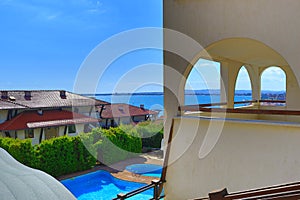 Scenic view of Sveti Vlas resort Black Sea coast Bulgaria