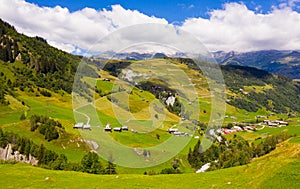 Scenic view of the Swiss Alps in the Grisons canton