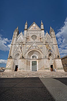 Scenic view of  14th-century Gothic cathedral in Orvieto, Italy