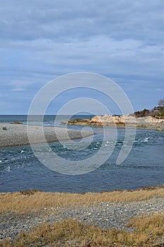 Scenic View of the Tides and an Inlet in Cohasset Massachusetts