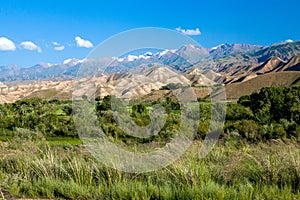 Scenic view of Tien Shan mountains