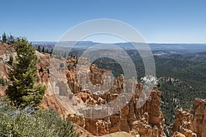 Scenic view to Bryce Canyon rocks