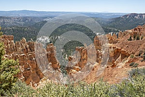 Scenic view to Bryce Canyon rocks