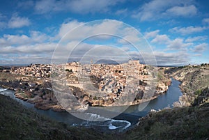 Scenic view of Toledo medieval city skyline, Spain.