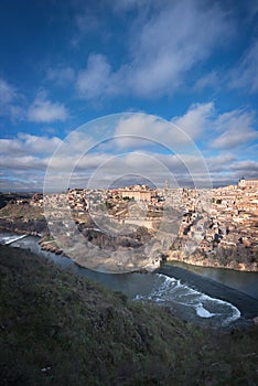 Scenic view of Toledo medieval city skyline, Spain.