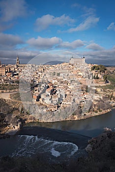 Scenic view of Toledo medieval city skyline, Spain.