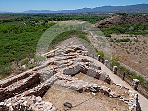 Scenic view from the top of ancestral pueblo dwelling at Tuzigoot National photo