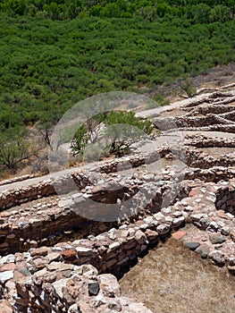 Scenic view from the top of ancestral pueblo dwelling at Tuzigoot National Monument photo